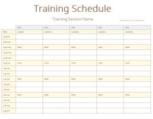 Training Schedule Template | Free Word Templates