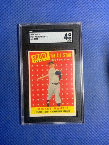 Topps Mickey Mantle All Star Baseball Card Sgc Vg Ex