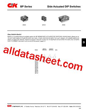 Bp Ryt Datasheet Pdf C K Components