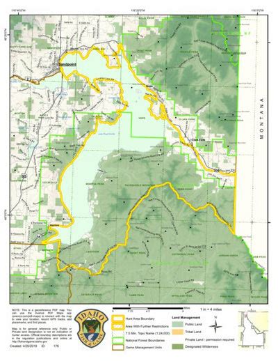 General Season Hunt Areas - Bear - Unit 4A Map by Idaho Department of ...