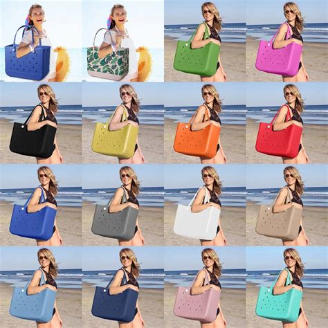 Large Size Rubber Beach Bags Washable Tote Bag For Beach Sports Market