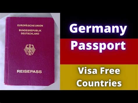 Germany Passport Visa Free Countries Youtube