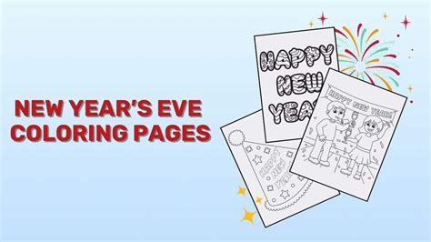 New Year S Eve Coloring Pages Free Printable Goally