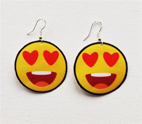 Emoji Earrings Emoji Fabric Earrings Emoji Dangle Earrings Etsy Uk