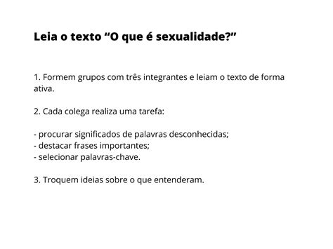 Plano de Aula 8º Ano Sexualidade e respeito