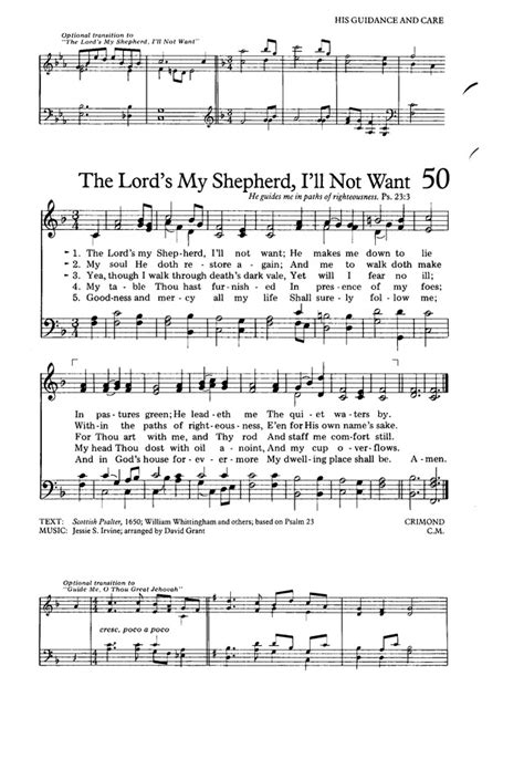 The Hymnal For Worship And Celebration 50 The Lord S My Shepherd I Ll