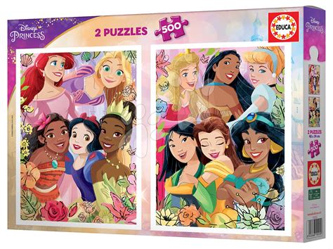 Puzzle Disney Princess 2x500 Dielov S Lepidlom Educa