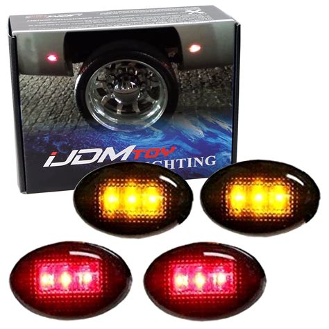 Buy IJDMTOYSmoked Lens Amber Red LED Rear Bed Side Marker Lights Set