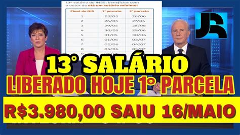 HOJE LIBEROU 13 SALÁRIO 1 PARCELA ANTECIPADA R 3 980 00 PARA