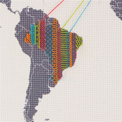 Track Your Travels With This Clever Cross Stitch World Map