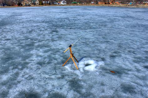 Fishing Pole On The Ice Image Free Stock Photo Public Domain Photo