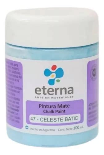 Pinturas Chalk Paint 100ml Eterna En La Plata Color Del Óleo 47 Celeste