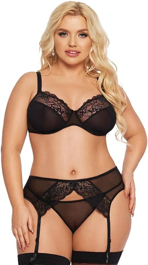 Soft Line Collection schwarzes 3teiliges Dessous Set für Damen