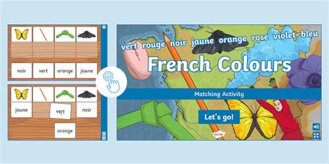 French Colours Interactive Matching Activity Twinkl