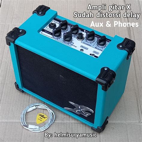 Jual Ampli Gitar Ampli Gitar X Mini 4inch Sudah Distorsi Delay Aux