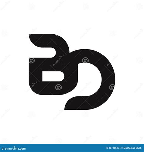 Bd Letter Logo Design With Simple Style Stock Vector Illustration Of