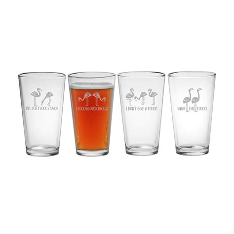 Bar Glasses Flocking Ridiculous Set Of 4 Pint Glasses Set Of 4 Susquehanna Glass