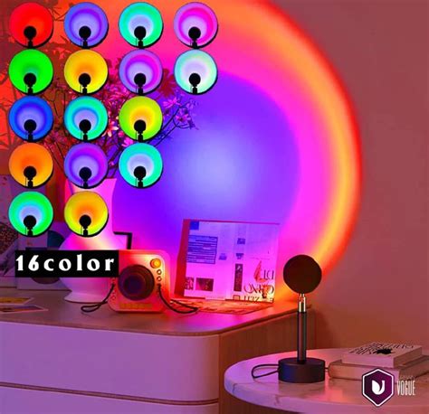 Sunset Projection Led Light Rainbow Floor Stand Modern Lamp Night Light