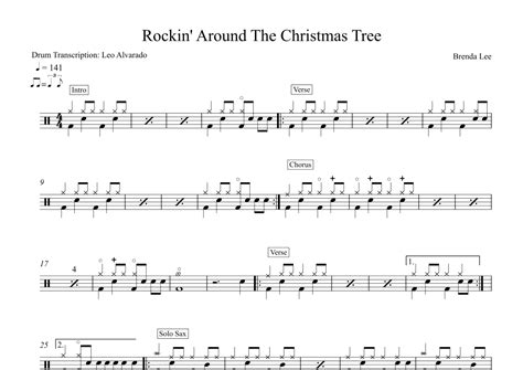 Rockin Around The Christmas Tree Arr Drum Transcription Leo