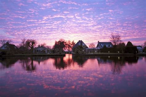 Beautiful Sunset In The Netherlands Stock Photo Image Of Setting