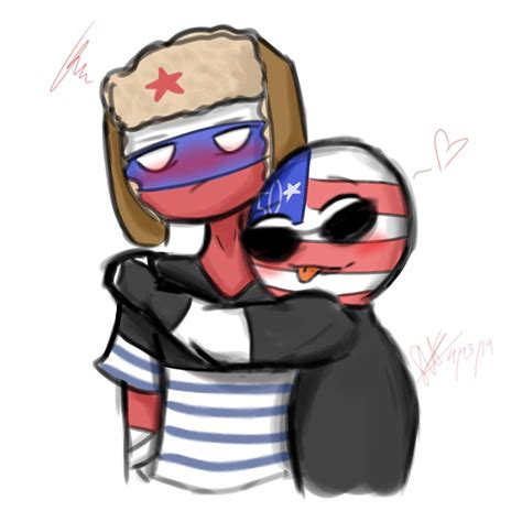 Female Russia X America Countryhumans