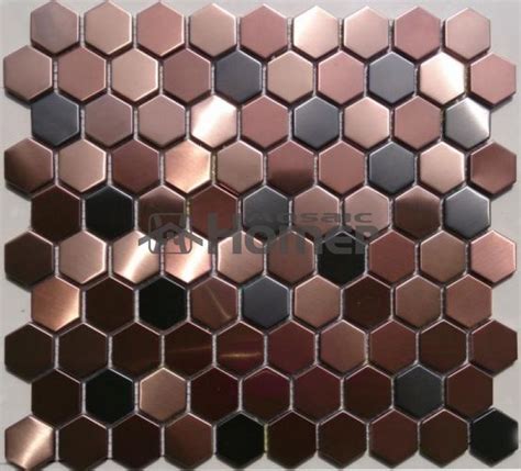 Free Shipping Honeycomb Pattern Purple Stainless Steel Metal Mosaic Tile Purple Hexagon Metal