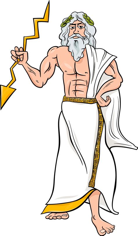 Premium Vector | Greek god zeus cartoon illustration