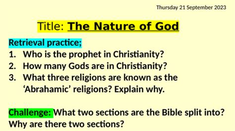 The Nature of God | Teaching Resources