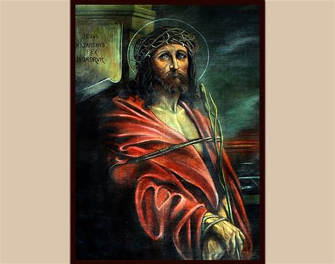 Christ In The Red Robe And The Crown Of Thorns Etsy