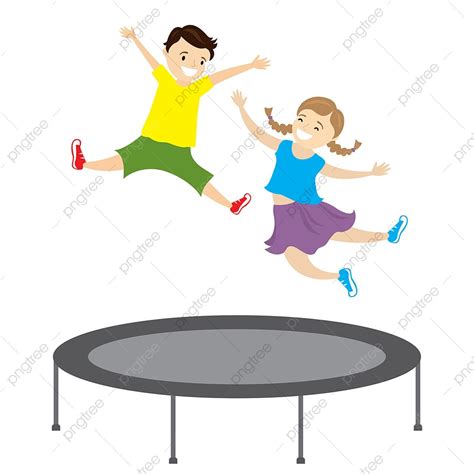 Gambar Anak Anak Bule Yang Bahagia Melompat Di Atas Trampolin