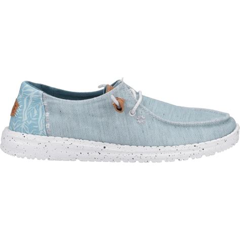 Hey Dude Wendy Heathered Slub Tropical Blue Womens Comfort Slip On Shoes 40753 425