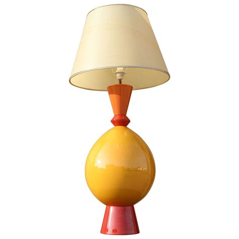 Large Post Modern Table Lamp In Glazed Ceramic By Lampes Dalbret