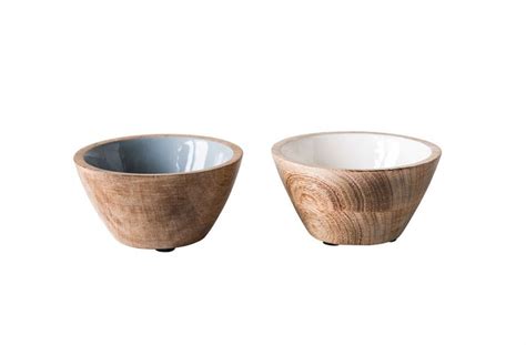 Shop Enameled Mango Wood Bowls Burke Decor