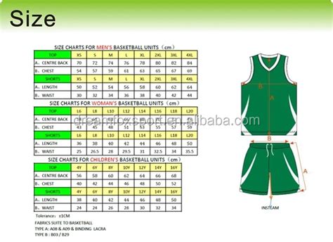 Youth Basketball Jersey Size Chart A Visual Reference Of Charts Chart Master