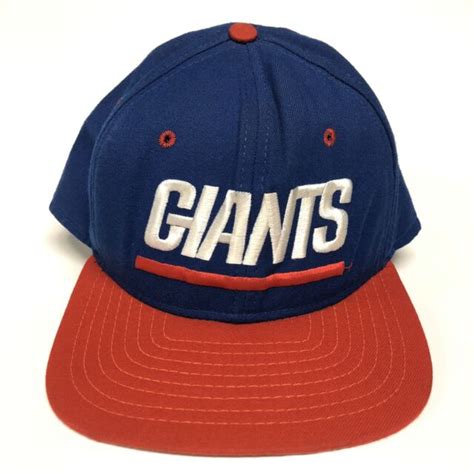 Vintage 90s New York Giants Baseball Hat Snapback Cap Blue Football Nfl