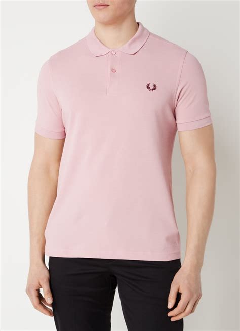 Fred Perry Slim Fit Polo Van Piqué Katoen • Roze • De Bijenkorf