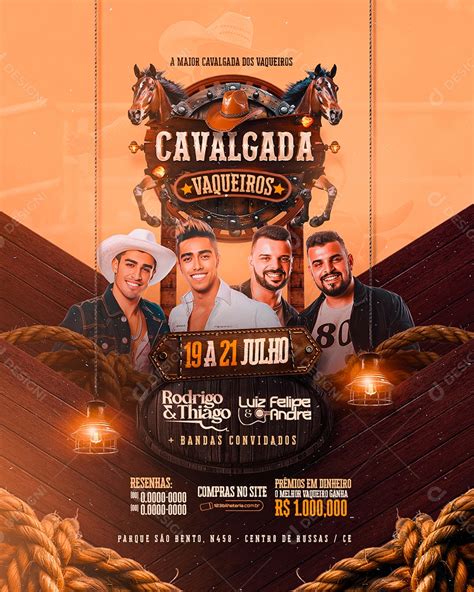 Flyer Cavalgada Vaqueiros Rodrigo E Thiago Luiz Felipe E Andre Social