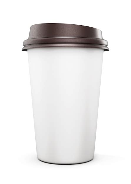 Vaso de plástico desechable con tapa para café aislado en blanco vista