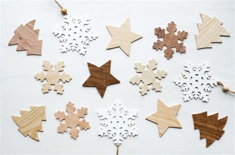 Premium Photo | Christmas wooden decorations