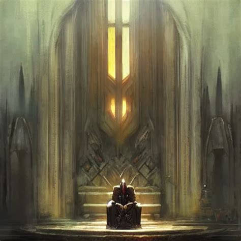 Sauron Resting In His Throne Throne Room Oil Stable Diffusion