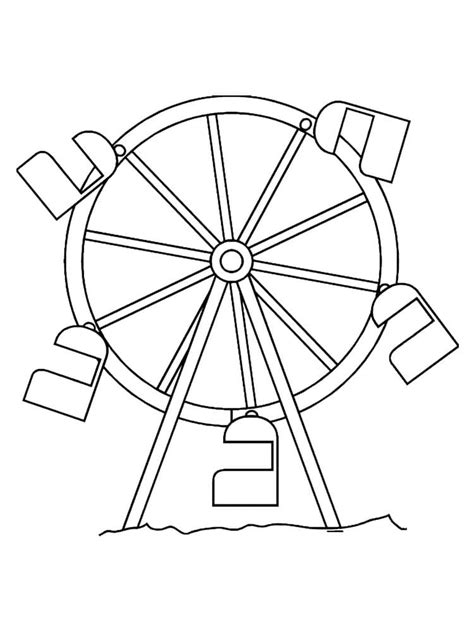 Very Easy Ferris Wheel Coloring Pages Coloring Cool