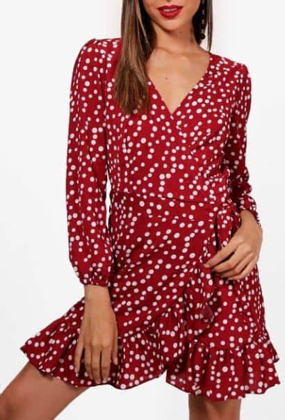 Red Polka Dot Wrap Dress Society19