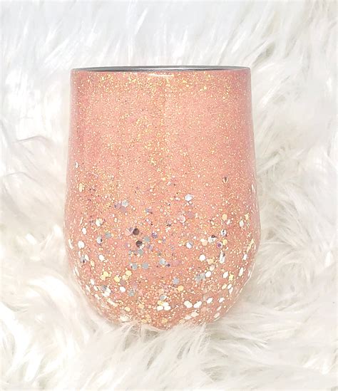 Glitter Wine Tumbler Ombré Tumbler Personalized Tumbler Etsy