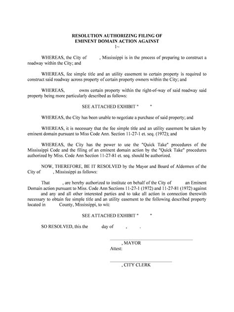 Resolution Authorizing Filing Of Form Fill Out And Sign Printable Pdf