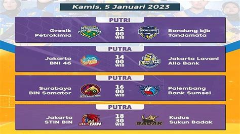 Link Streaming Proliga 2023 Kamis 5 Januari 2023 Gresik Petrokimia