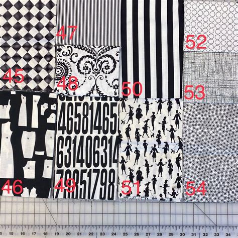 Black And White Fat Quarters Printed Cotton Quilt Fabric By Etsy