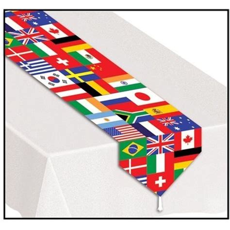 International Flags Printed Table Runner Pack Of International