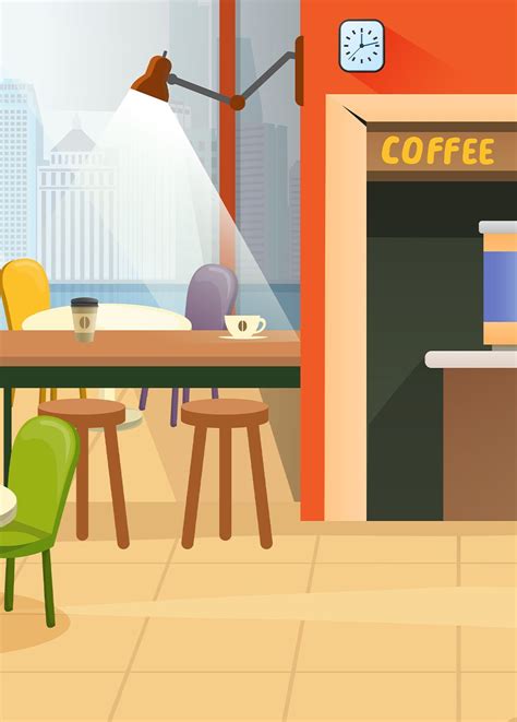 Cartoon Cafeteria Background