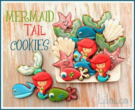 Simple Decorated Mermaid Tail Cookies