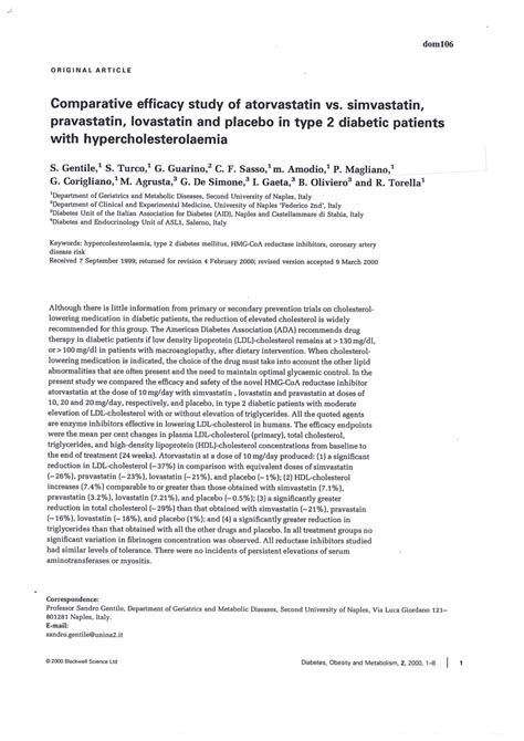 (PDF) Comparative efficacy study of atorvastatin vs. simvastatin ...